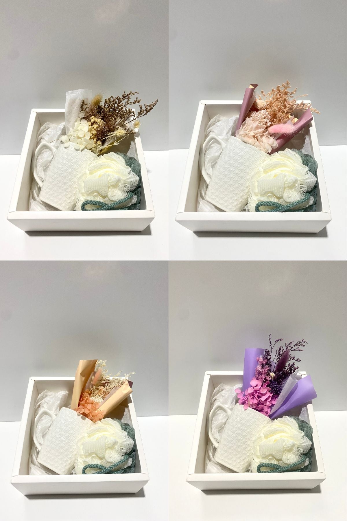Gift Box Hamper With Mug + Loofa - Assorted Colours Available