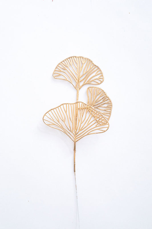 Artificial Ginkgo Leaf Stem (Gold)