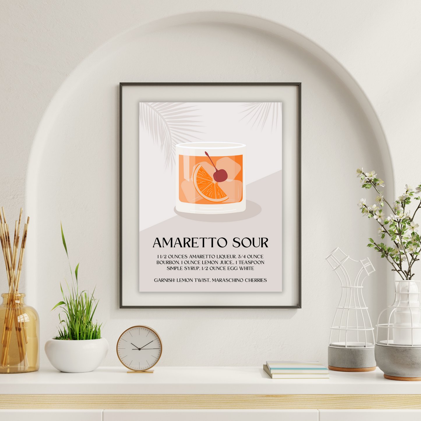 Amaretto Sour Cocktail Print - Multiple Sizes Available