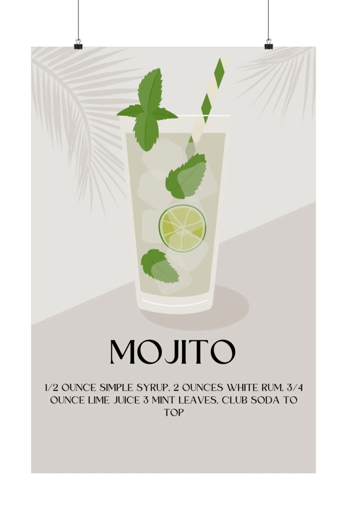 Mojito Cocktail Print - Multiple Sizes Available