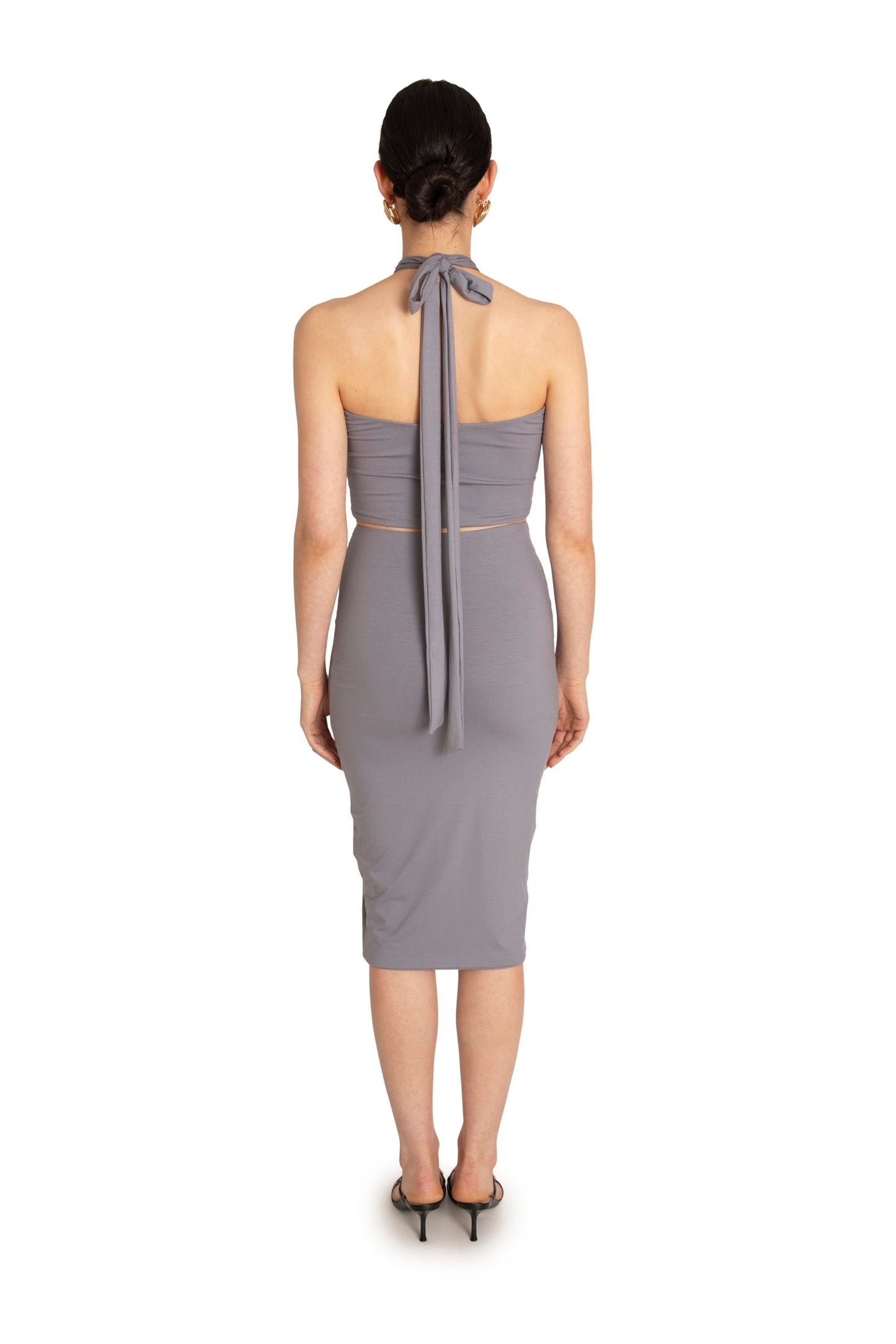 THE COCO MIDI SKIRT (GREY)