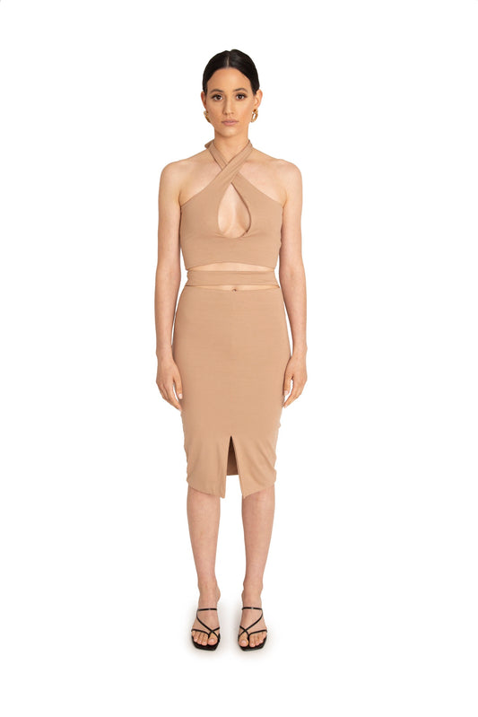 THE COCO MULTI WAY TOP (CAMEL)
