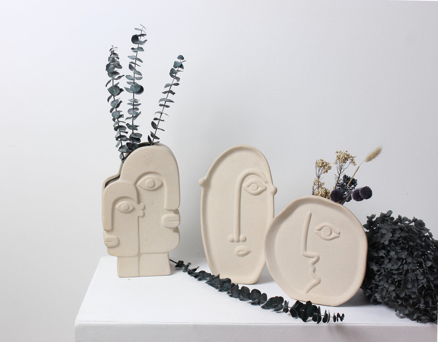 The Moda Two Face Vase - Sandstone