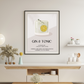 Gin And Tonic Cocktail Print - Multiple Sizes Available