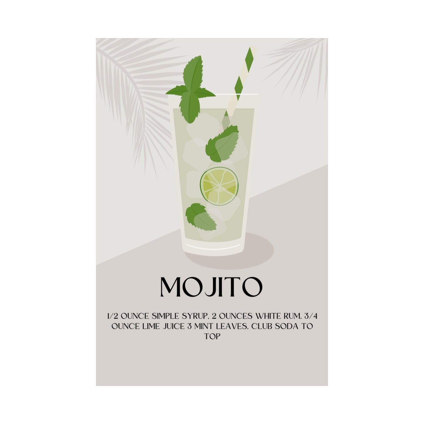 Mojito Cocktail Print - Multiple Sizes Available