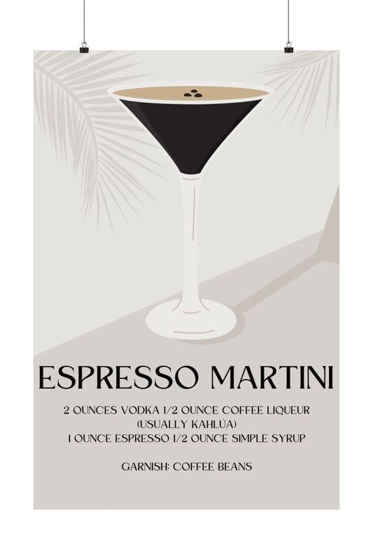 Espresso Martini Cocktail Print - Multiple Sizes Available