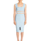 THE NINA RIBBED MIDI SKIRT (BLUE)