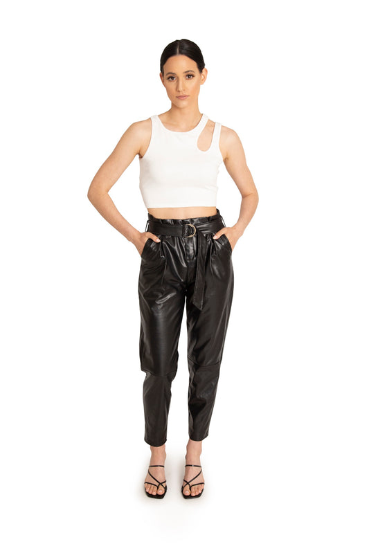 THE BRODIE PANT (BLACK FAUX LEATHER)
