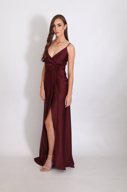 The Gloria Gown - (Lurex Wine)