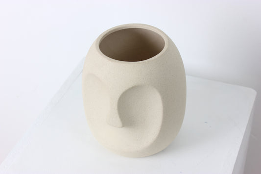 The Moda Short Round Vase - Sandstone