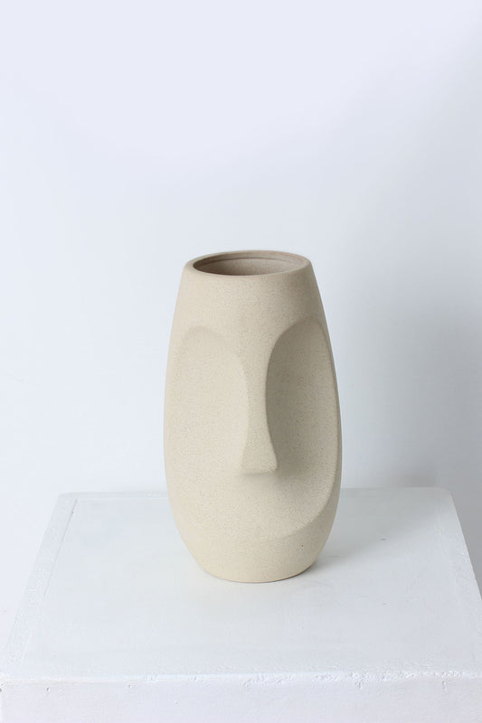 The Moda Tall Round Vase - Sandstone